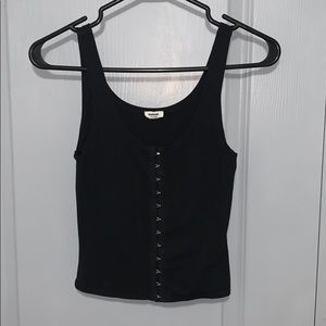 Black corset slightly cropped tank